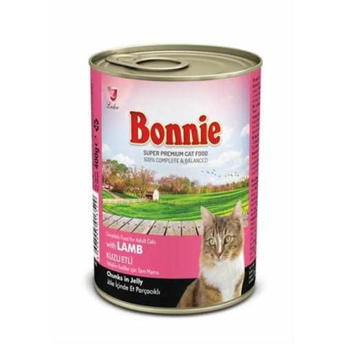Bonnie Jöle İçinde Parçacıklı Kuzulu Kedi Konservesi 400 gr